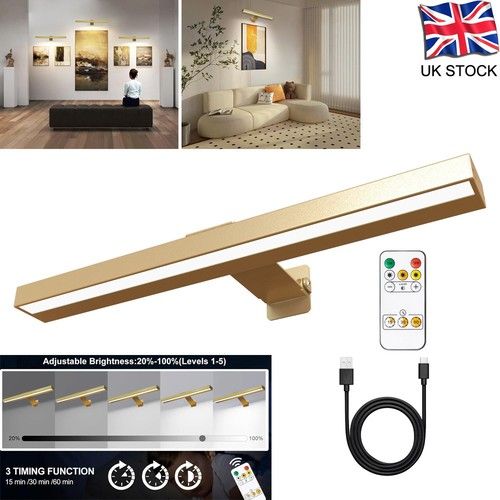 LED Wireless Picture Light with Remote, Battery Rechargeable Picture Frame Light