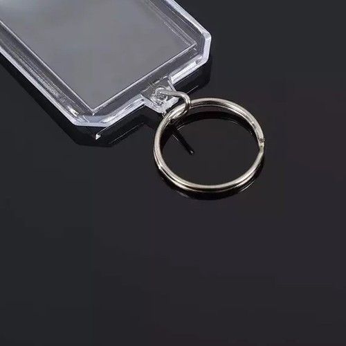 Key Ring Fob Insert Clear Blank Acrylic Plastic Photo Keyring X 5