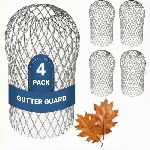 4pcs Metal Aluminum Gutter Guard Filter Mesh Downpipe Leaf Debris Trap Cover UK