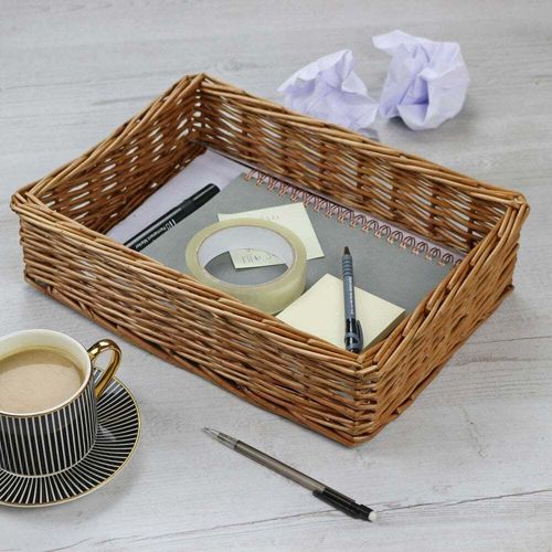Padstow Wicker Willow Storage Tray Hamper Basket Bread Fruit Gift Large Small — image 2