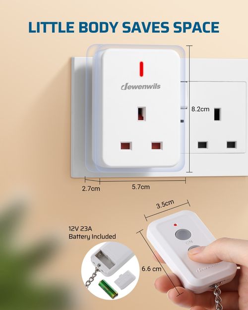 DEWENWILS Remote Control Plug Socket,13A/3120W Heavy Duty Wireless Light Switch, — image 3