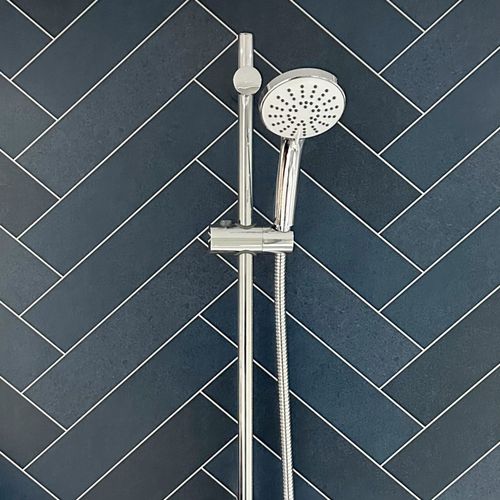 Multi Navy Chevron Tile 1000mm Shower Wall Panel 1m x 2.4m PVC Bathroom Cladding — image 4
