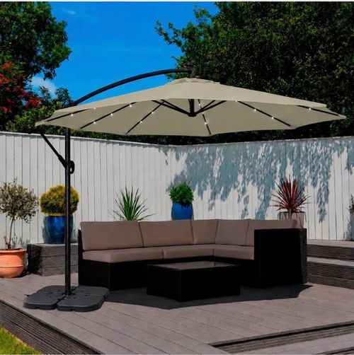 Neo Parasol LED Lights 3M Garden Outdoor Freestanding Hanging Umbrella