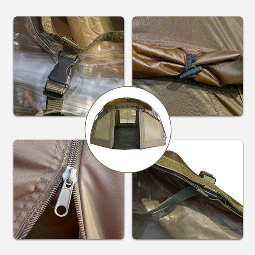 CARPZILLA Fishing Bivvy 2 Man Waterproof Camping Tent Shelter Door Windows Green — image 9