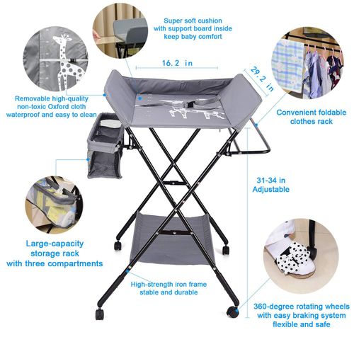 Folding Baby Changing Unit Table Station Changer Bed Storage Nursery Care Table — image 8