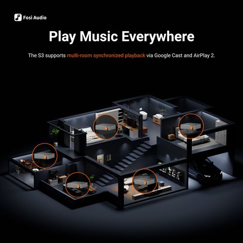 Fosi Audio S3 Music Audio Streamer DAC Preamp AirPlay 2 Receiver Multiroom WI-FI — image 5