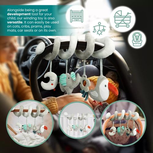 Newborn Grey Activity Spiral Stroller Car Seat Hanging Rattles Teether Toy 0-12m — image 2