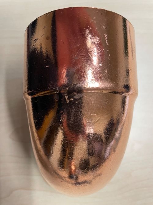 2 5/8 inch  Diameter  90 deg short copper fitting — image 2