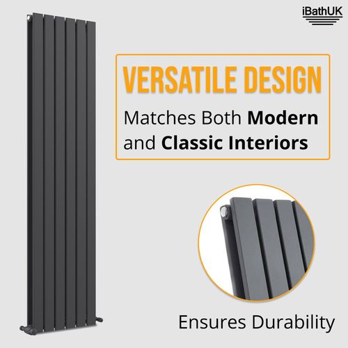 Double Vertical Radiator Designer Flat Panel Columns Rad Anthracite 1800x456mm — image 6