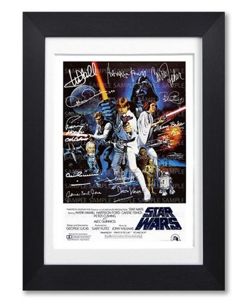 STAR WARS ALL 11 MOVIES CAST SIGNED POSTER PHOTO PRINT AUTOGRAPH FILM MOVIE GIFT
