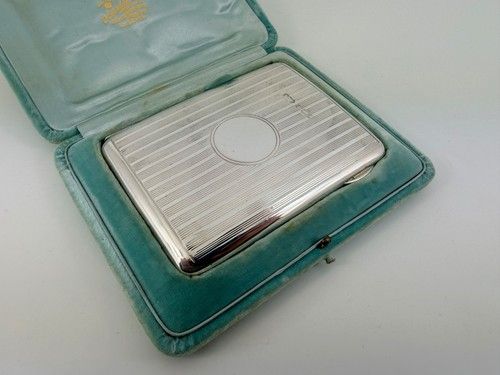 SOLID STERLING SILVER SPLENDID EDWARDIAN CARD CASE BIRMINGHAM 1905 CASED 91G