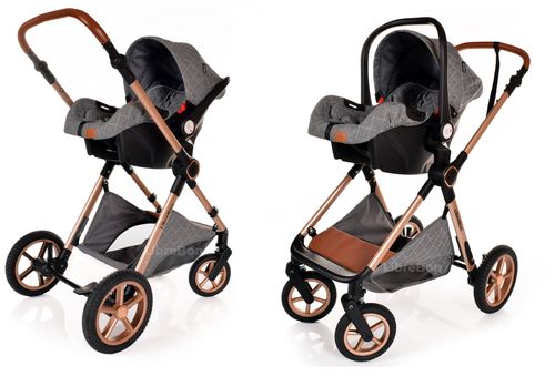 3 in 1 Pram Newborn Baby Buggy Set Travel System with Car Seat Folding Pushchair — image 7