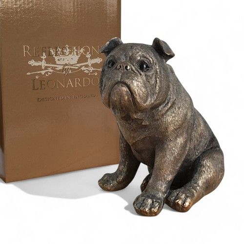English Bulldog Bronze Figurine Ornament Leonardo Reflections Decor Gift Boxed