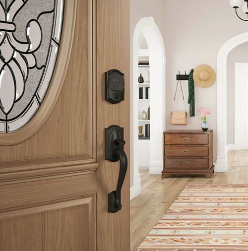 Schlage Camelot Aged Bronze Electronic Encode Plus Smart WiFi Deadbolt w/Alarm — image 2