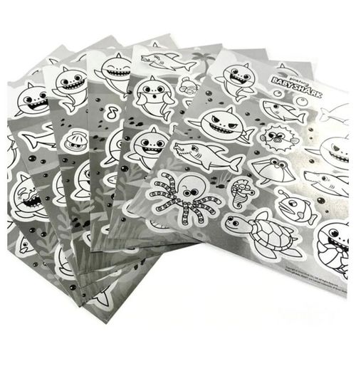 BABY SHARK SURPRISE METALLIC STICKER SET WITH FELT-TIP PENS — image 3