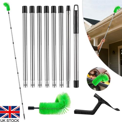Gutter Cleaning Tools Roof Gutter Cleaner with Telescopic Extendable Pole Brush — image 1