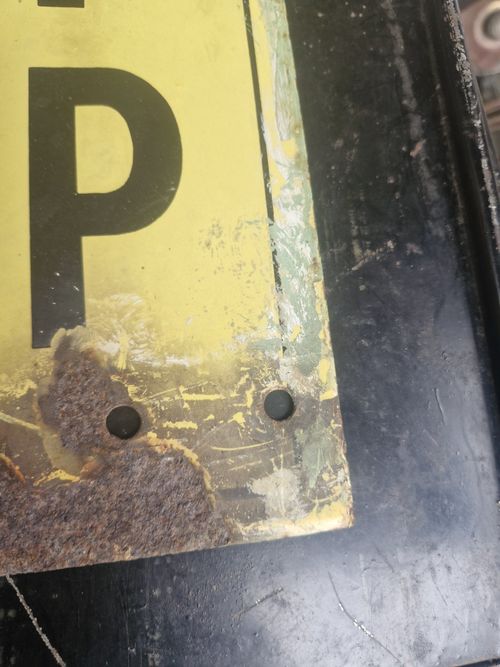 vintage enamel bus stop sign — image 5