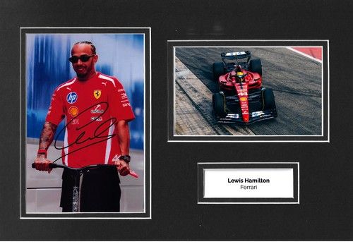 Lewis Hamilton Signed 12x8 Photo Display Ferrari Autograph Memorabilia COA