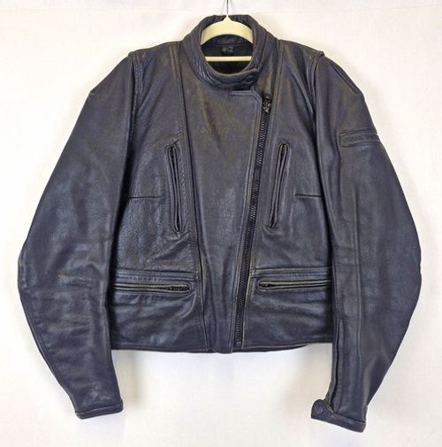Frank Thomas Leather Motorcycle Jacket 16 42 40 Chest M L Black Biker J55