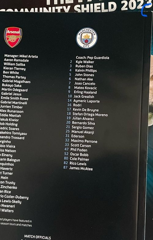 Arsenal v Manchester City FA Community Shield 2023 Programme Please see descript — image 3