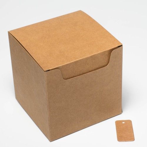 GIFT BOXES Small Natural ECO KRAFT Christmas Favour Chocolate Box | FREE Tags