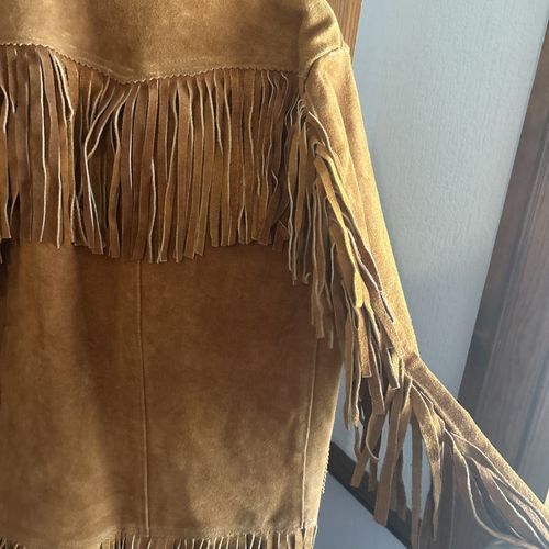 Vtg tt Western  Suede Leather Fringe/tassle  Jacket Brown — image 6