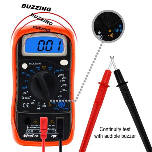 WeePro Vpro850L Digital Multimeter DC AC Voltmeter, Ohm Volt Amp Test Meter, US — image 4