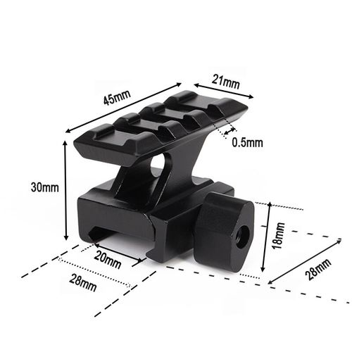1" Tactical Riser Mount 20mm Picatinny Rail Scope Mount for Red Dot Sight — image 8