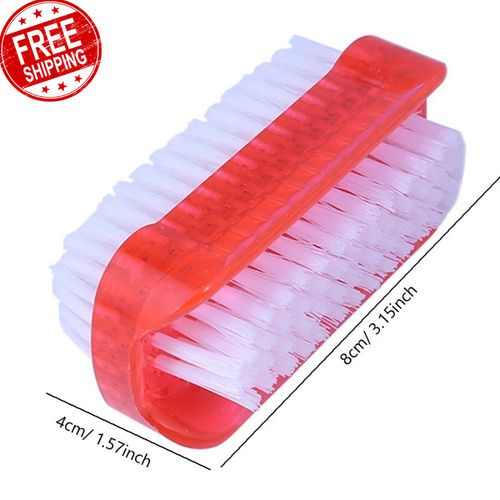 1 x Double-Sided Nail Brushes Manicure Pedicure Scrubbing Cleaning Small Brush — image 2
