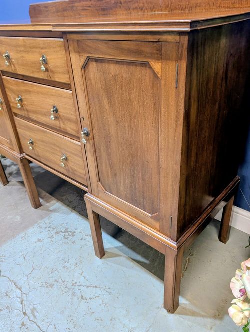 Antique Edwardian Mahogany Sideboard Buffet Cabinet Cupboard Drawers Service — image 5