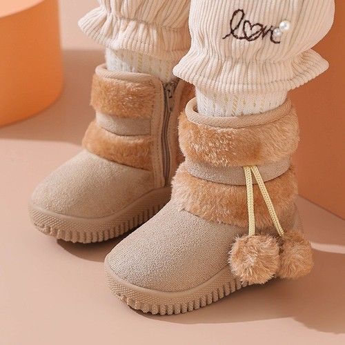 KIDS GIRLS CHILDREN WARM WINTER ANKLE FUR LINED Snow Thermal BOOTS SIZE