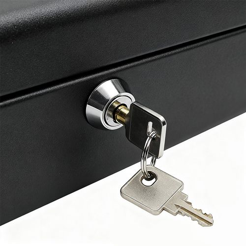 Security Lock Box Fireproof Large Chest Cash Safe Keys Document Home Office Box — image 5