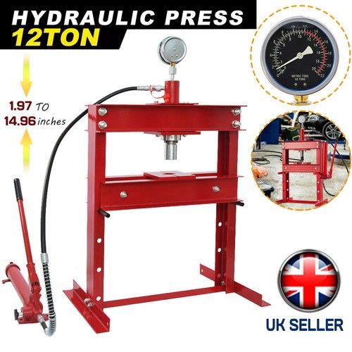 12 Ton Hydraulic Shop Press w/ Press Plate Heavy Duty Garage Hydraulic Press 12T
