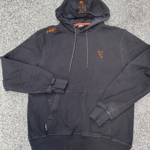 Men’s M Medium Fox Collections Hoodie Carp Fishing Black Pullover Jumper Top — image 1