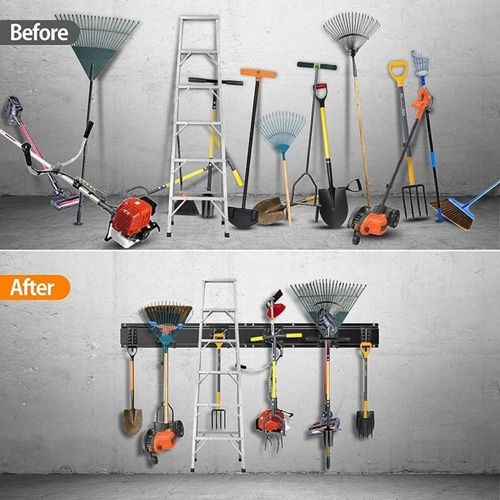 2x Garage Garden Tool Holder Storage Rack Shed Wall Mounted Organiser Long Hooks — image 18