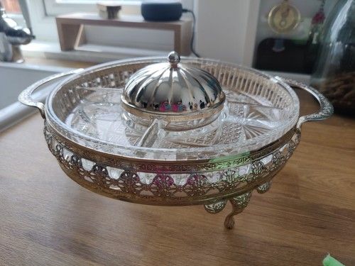 Vintage Mayell Queen Anne Hors D'Oeuvres Set EP on Steel & 4 Forks