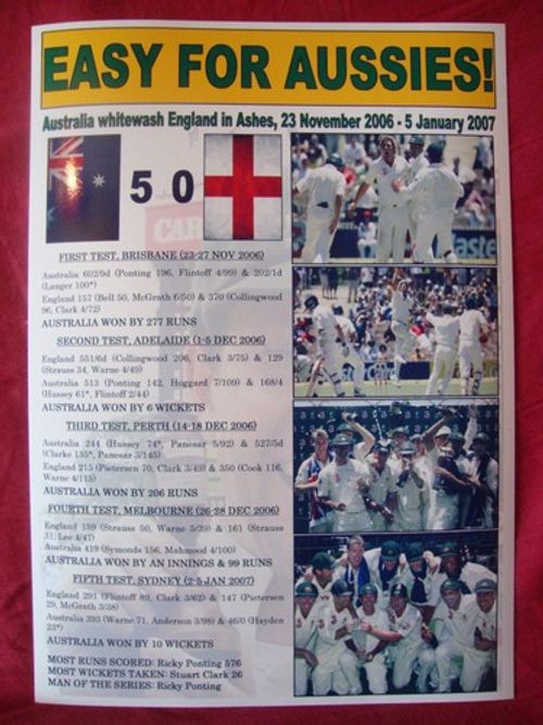 Australia 2006/07 Ashes winners - souvenir print