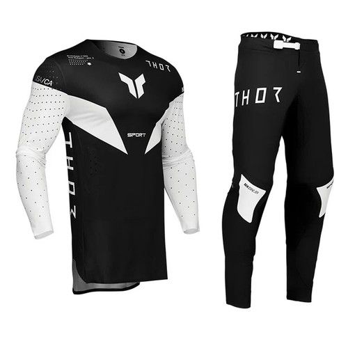 THOR SPORTMODE MOTOCROSS MX KIT PANTS JERSEY - STRIKE BLACK WHITE
