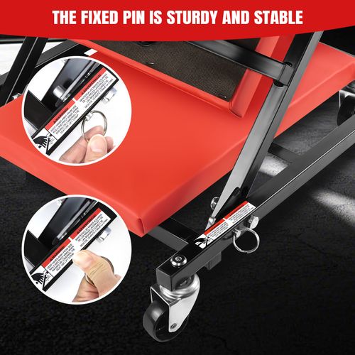 2 in 1 Folding Mechanics Creeper Trolley Stool Padded Car Workshop Garage Repair — image 4