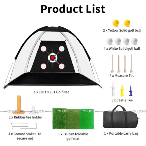 10x7ft Golf Practice Net Hitting Training Driving Aid Chipping Mat for Garden — image 10