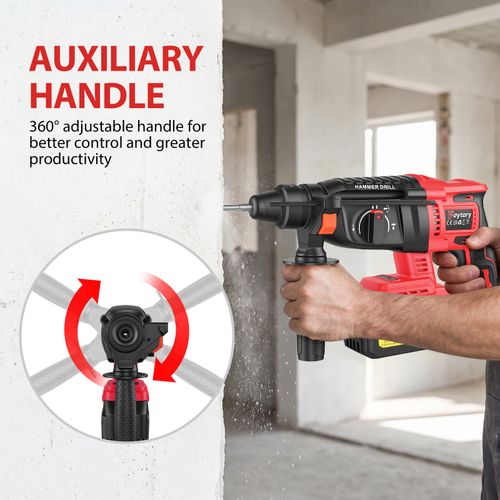5000W ELECTRIC HAMMER DRILL SDS PLUS DEMOLITION BREAKER + CHISEL SET + Case — image 6