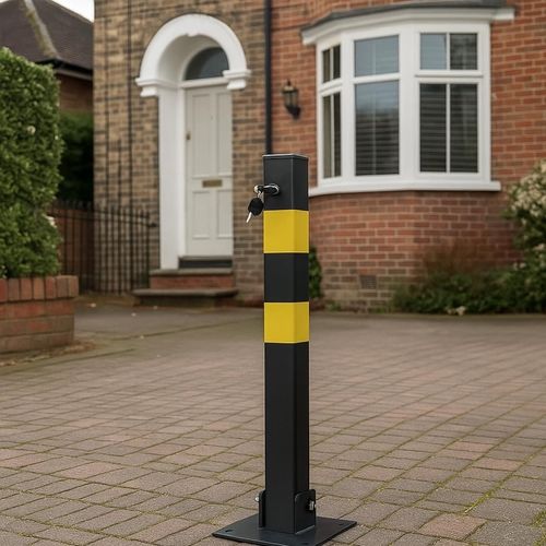 Parking Bollard Lockable Folding Security Post Driveway Car Park Barrier — image 2