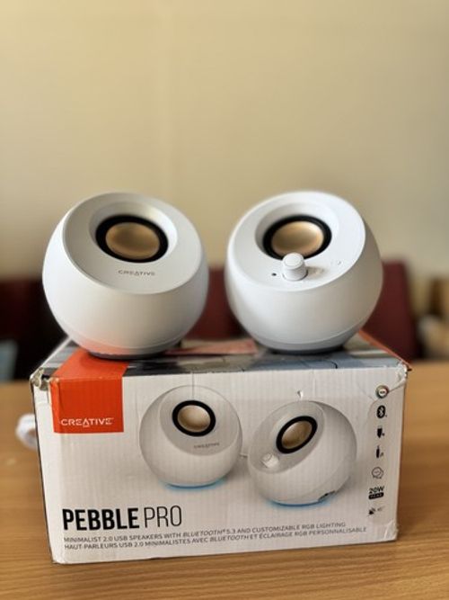 Creative Pebble Pro 2.0 Bluetooth 5.3 USB-C PC Speakers RGB White 20W