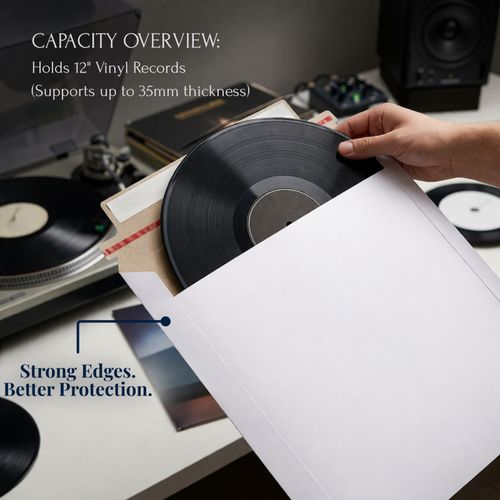 12" Vinyl Record Cardboard Mailers Peel & Seal White LP Shipping Boxes | 5N-100N — image 3