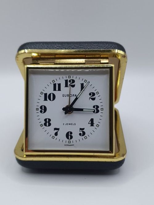 Europa 2 Jewels Travel Alarm Clock Vintage Collectable Made In Germany