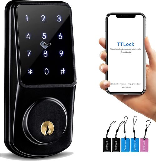 🔥Smart Keyless Keypad Bluetooth Deadbolt IP65 w/ APP, Code, ID Card & Keys🔥 — image 1