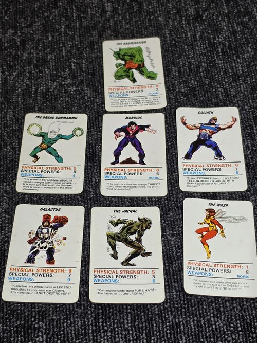 Marvel Heroes & Villains Top Trumps Rare Vintage Card Game 1970s complete  — image 5