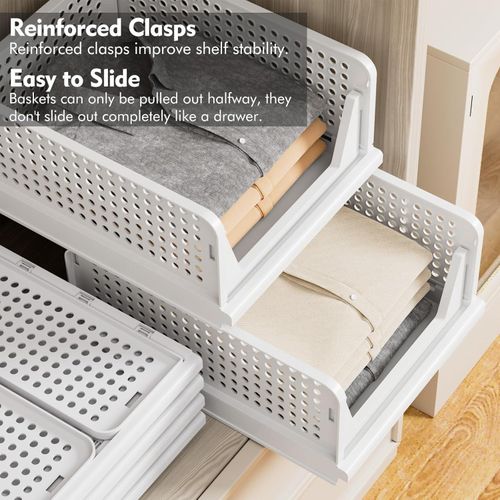 4 Pack Wardrobe Storage Organiser, Stackable & Foldable Better Boxes for Closet — image 4