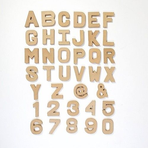 Papier Paper Mache Large & Small Letters / Numbers 20.5cm & 10cm Cardboard Craft