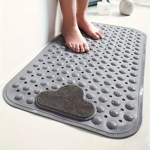 Anti Mold Rubber Shower Mat Non Slip Bathtub Strong Suction Extra Large Bath Mat